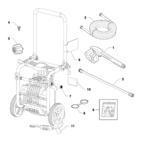 Main Unit Diagram and Parts List for 020727  Briggs and Stratton Pressure Washer